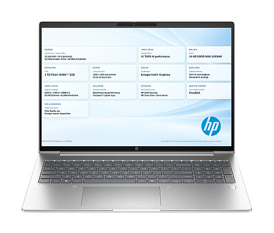 HP ProBook 4 G1i CT9M3ET Intel Core Ultra 7 255U 24GB RAM 1TB SSD 16" FreeDOS Kurumsal Dizüstü Bilgisayar